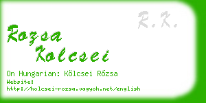rozsa kolcsei business card