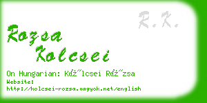 rozsa kolcsei business card